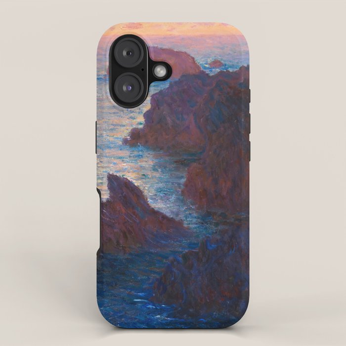 Claude Monet Impressionist Landscape Oil Painting Sunset At Sea Cliffs Ocean Cliff Landscape iPhone Case Gallery Image 1