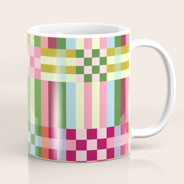  Woven Checks and Stripes - Festive Multi Coffee Mug Gallery Image 1