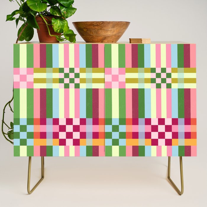  Woven Checks and Stripes - Festive Multi Credenza Gallery Image 1