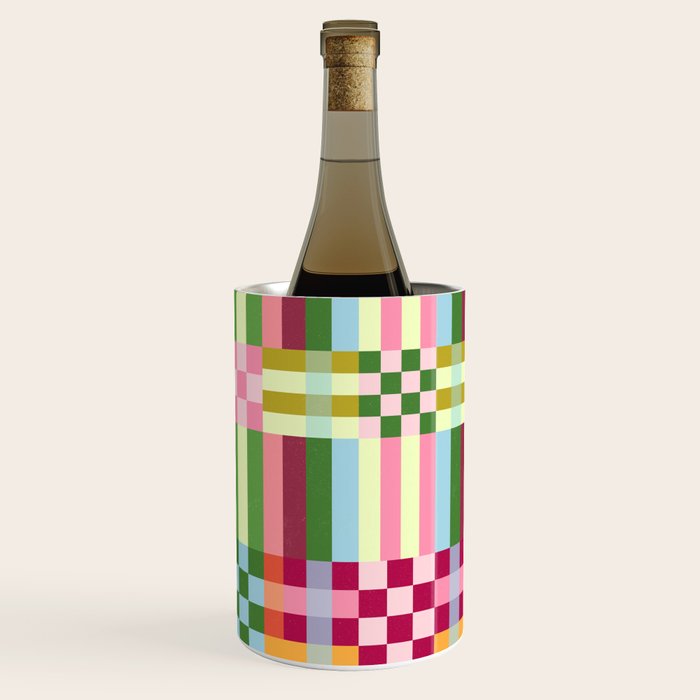  Woven Checks and Stripes - Festive Multi Wine Chiller Gallery Image 2