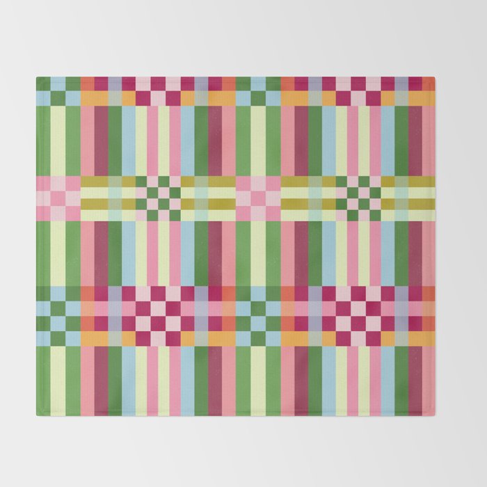  Woven Checks and Stripes - Festive Multi Throw Blanket Gallery Image 2