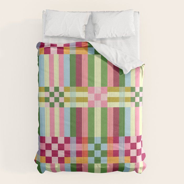  Woven Checks and Stripes - Festive Multi Comforter Gallery Image 6