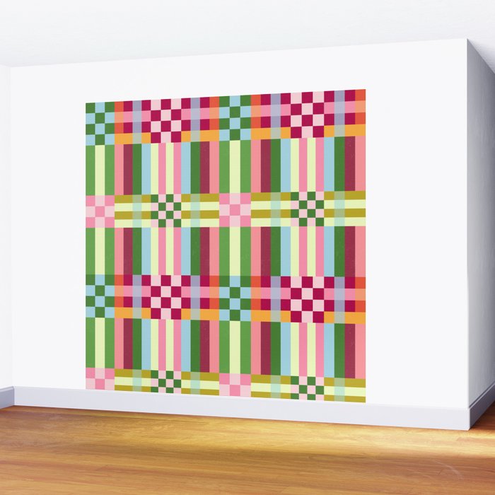  Woven Checks and Stripes - Festive Multi Wall Mural Gallery Image 2