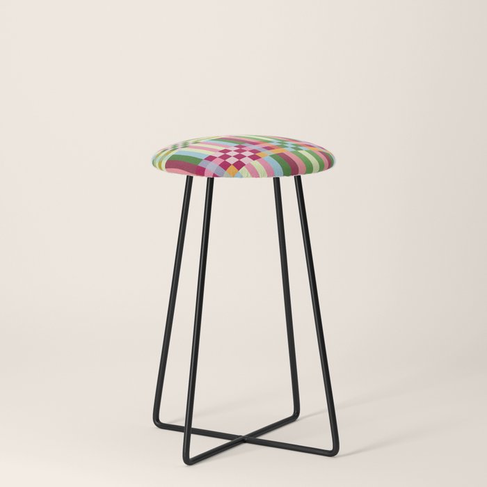  Woven Checks and Stripes - Festive Multi Stool Gallery Image 3