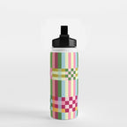  Woven Checks and Stripes - Festive Multi Water Bottle Gallery Image 2