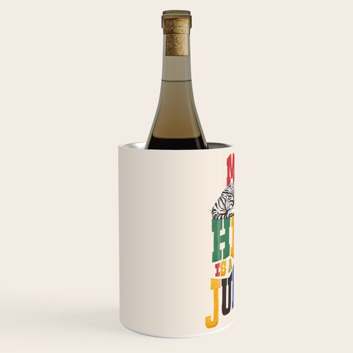 My Head Is A Jungle - Tiger Colorful Type Wine Chiller Gallery Image 2
