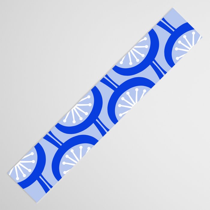 Mid Century Modern Atomic Drops Light Blue Royal Blue Table Runner Gallery Image 3