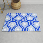 Mid Century Modern Atomic Drops Light Blue Royal Blue Rug Gallery Image 1