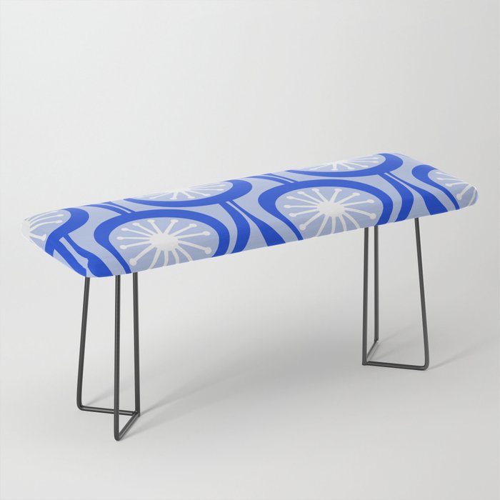 Mid Century Modern Atomic Drops Light Blue Royal Blue Bench Gallery Image 1