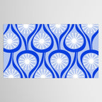 Mid Century Modern Atomic Drops Light Blue Royal Blue Tablecloth Gallery Image 2