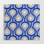 Mid Century Modern Atomic Drops Light Blue Royal Blue Wood Wall Art Gallery Image 1