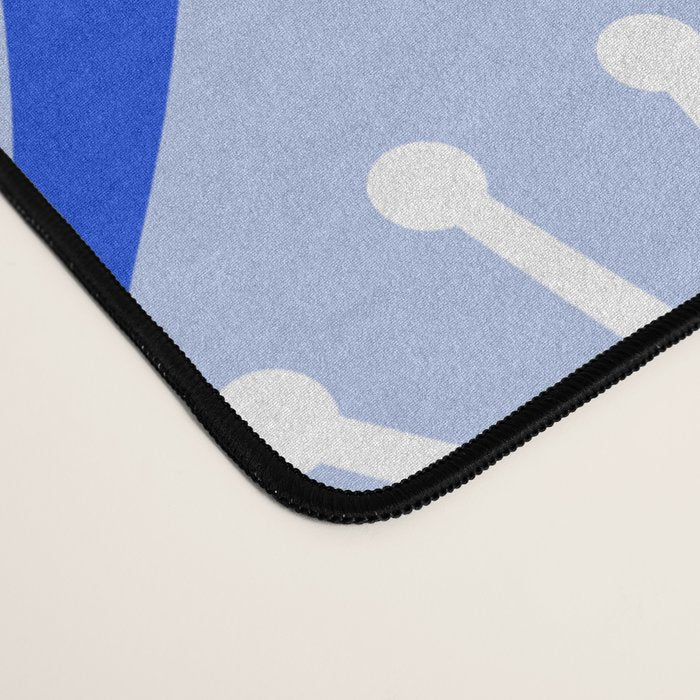 Mid Century Modern Atomic Drops Light Blue Royal Blue Desk Mat Gallery Image 4