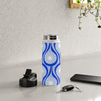 Mid Century Modern Atomic Drops Light Blue Royal Blue Water Bottle Gallery Image 4
