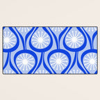 Mid Century Modern Atomic Drops Light Blue Royal Blue Desk Mat Gallery Image 3