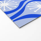 Mid Century Modern Atomic Drops Light Blue Royal Blue Welcome Mat Gallery Image 2
