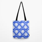 Mid Century Modern Atomic Drops Light Blue Royal Blue Tote Bag Gallery Image 2