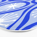 Mid Century Modern Atomic Drops Light Blue Royal Blue Bath Mat Gallery Image 3
