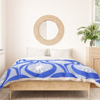 Mid Century Modern Atomic Drops Light Blue Royal Blue Duvet Cover Gallery Image 3