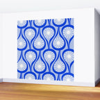 Mid Century Modern Atomic Drops Light Blue Royal Blue Wall Mural Gallery Image 2