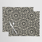 Folk Art Mandala - black and cream Placemat Gallery Image 1