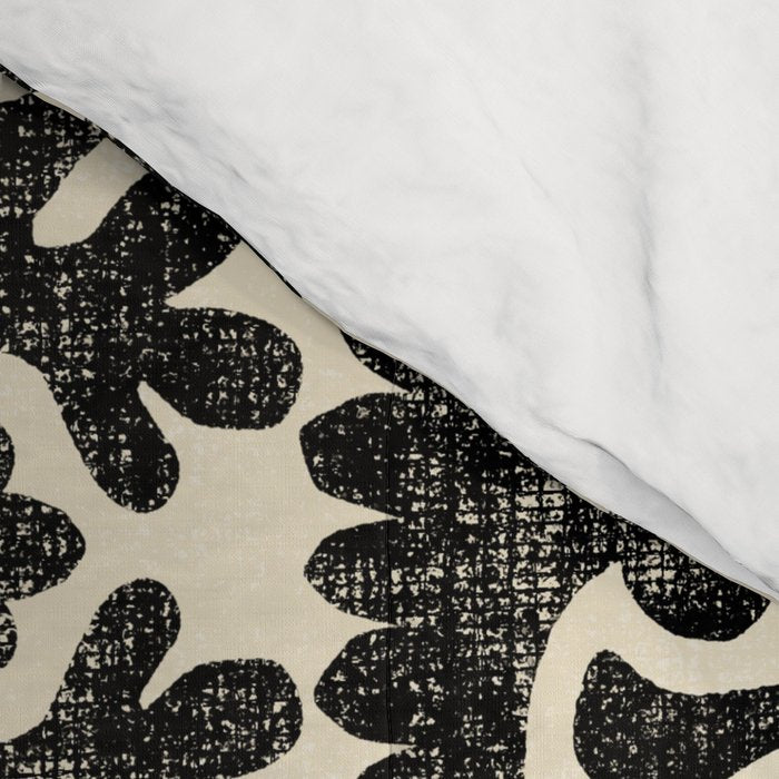 Folk Art Mandala - black and cream Comforter Gallery Image 4