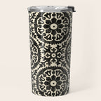 Folk Art Mandala - black and cream Travel Mug Gallery Image 2