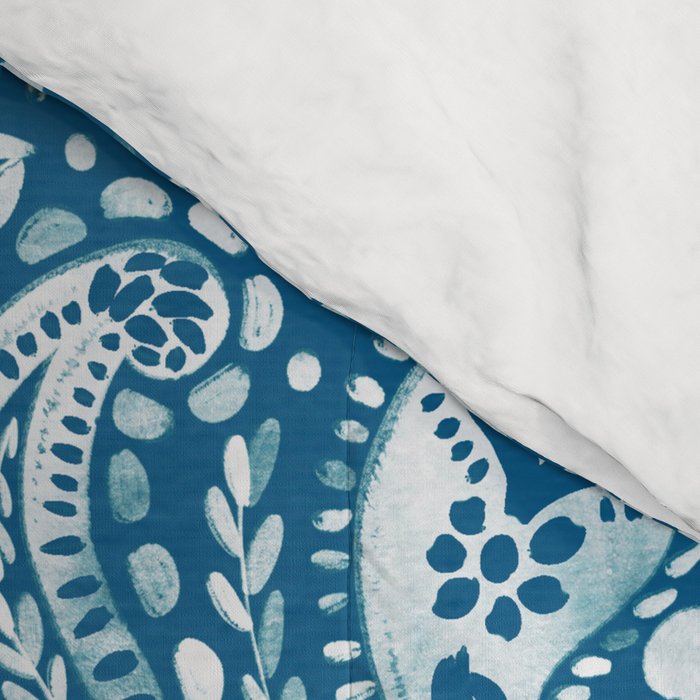 Paisley Indigo Nature Swirls Comforter Gallery Image 4