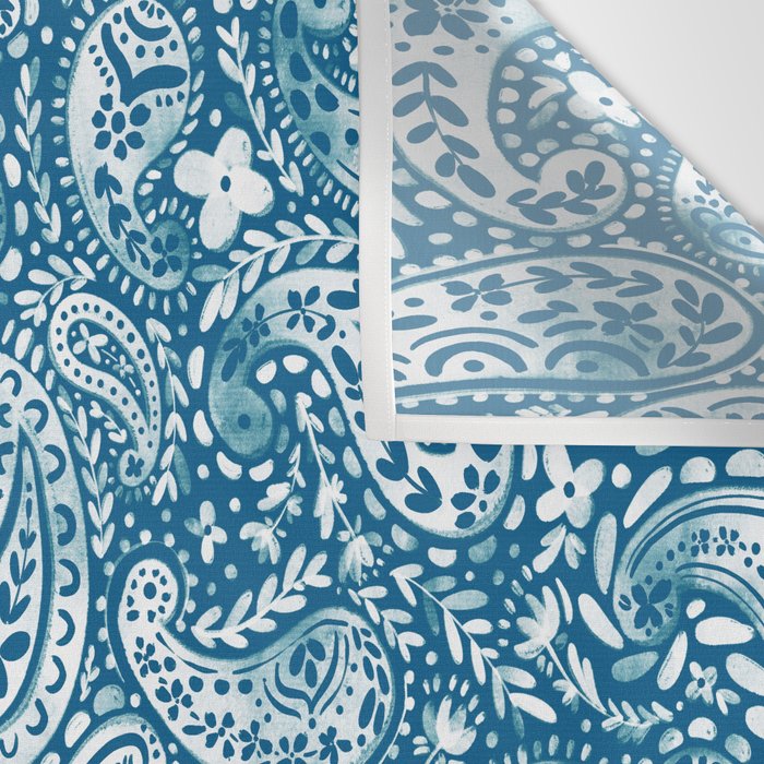 Paisley Indigo Nature Swirls Wall Tapestry Gallery Image 3