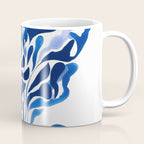 Blue Floral Print Minimalist Japanese Wall Art Coffee Mug Gallery Image 1