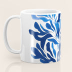 Blue Floral Print Minimalist Japanese Wall Art Coffee Mug Gallery Image 3