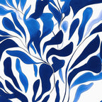 Blue Floral Print Minimalist Japanese Wall Art Coffee Mug Gallery Image 2
