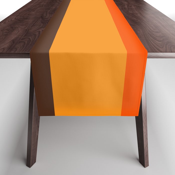 Minimal 70s Color Block in Dark Brown and Orange Tones Table Runner Gallery Image 1