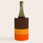 Minimal 70s Color Block in Dark Brown and Orange Tones Wine Chiller Gallery Image 1