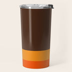 Minimal 70s Color Block in Dark Brown and Orange Tones Travel Mug Gallery Image 2