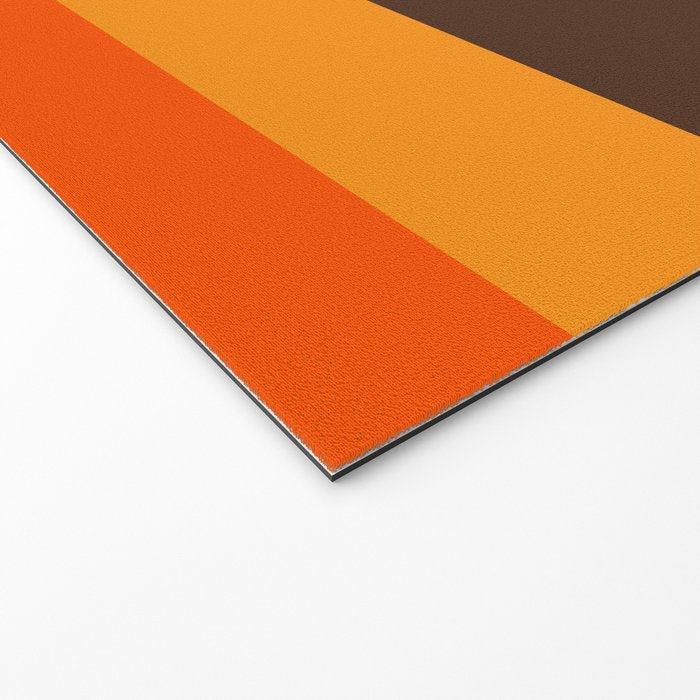Minimal 70s Color Block in Dark Brown and Orange Tones Welcome Mat Gallery Image 2