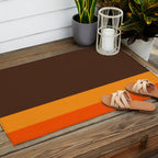 Minimal 70s Color Block in Dark Brown and Orange Tones Outdoor Rug Gallery Image 2