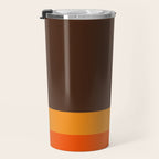 Minimal 70s Color Block in Dark Brown and Orange Tones Travel Mug Gallery Image 3