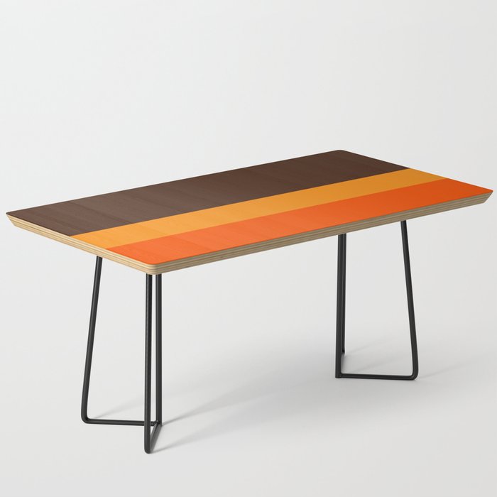 Minimal 70s Color Block in Dark Brown and Orange Tones Coffee Table Gallery Image 1
