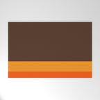 Minimal 70s Color Block in Dark Brown and Orange Tones Welcome Mat Gallery Image 1