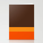 Minimal 70s Color Block in Dark Brown and Orange Tones Stationery Card Gallery Image 2