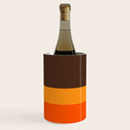 Minimal 70s Color Block in Dark Brown and Orange Tones Wine Chiller Gallery Image 3