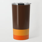 Minimal 70s Color Block in Dark Brown and Orange Tones Travel Mug Gallery Image 1