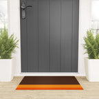 Minimal 70s Color Block in Dark Brown and Orange Tones Welcome Mat Gallery Image 3