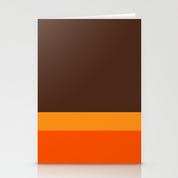 Minimal 70s Color Block in Dark Brown and Orange Tones Stationery Card Gallery Image 1