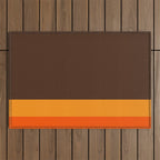 Minimal 70s Color Block in Dark Brown and Orange Tones Outdoor Rug Gallery Image 1