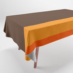 Minimal 70s Color Block in Dark Brown and Orange Tones Tablecloth Gallery Image 1