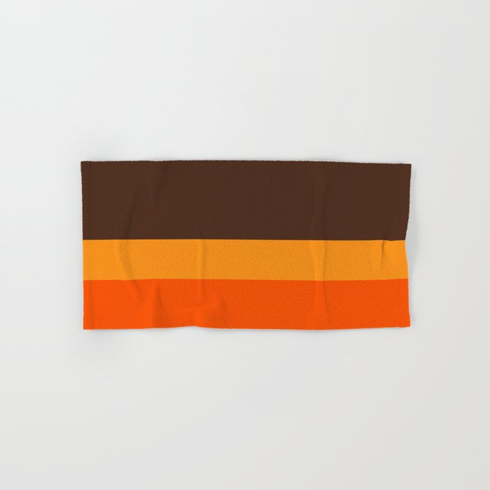 Minimal 70s Color Block in Dark Brown and Orange Tones Bath Towel Gallery Image 1