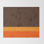 Minimal 70s Color Block in Dark Brown and Orange Tones Throw Blanket Gallery Image 2