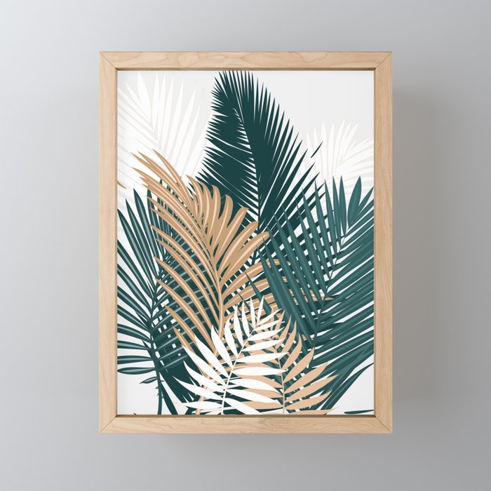 Gold and Green Palm Leaves Mini Art Print Gallery Image 1