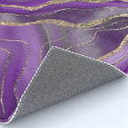 Purple Gray Agate Gold Glitter Glam #1 (Faux Glitter) #marble #decor #art #society6 Rug Gallery Image 4